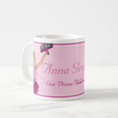 バレリーナの王女のピンクおよび金髪の女の子のマグ コーヒーマグカップ (正面左)