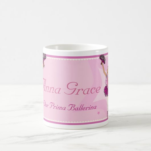 バレリーナの王女のピンクおよび金髪の女の子のマグ コーヒーマグカップ (中央)
