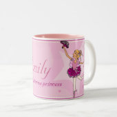 バレリーナの王女のピンク及び金髪の女の子のマグ ツートーンマグカップ (正面右)