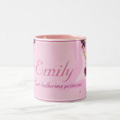 バレリーナの王女のピンク及び金髪の女の子のマグ ツートーンマグカップ (中央)