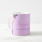 バレリーナの王女の紫色および赤い毛の女の子のマグ コーヒーマグカップ (正面左)