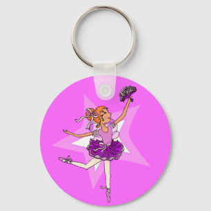 バレリーナの王女の紫色のピンクのkeychain キーホルダー
