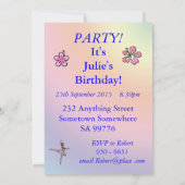 バレリーナの第15誕生日のパーティの招待状 招待状 (裏面)