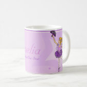 バレリーナの紫色および金女の子の一流のマグ コーヒーマグカップ (正面右)