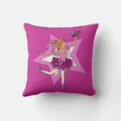 バレリーナの紫色のピンクの女の子の子供は枕を"示しました" クッション (裏面)