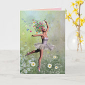 バレリーナの花の妖精のカード カード (黄色い花)