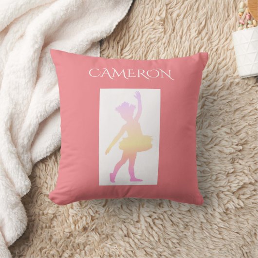 バレリーナの装飾用クッション。 パーソナライズな名前 クッション (ブランケット)