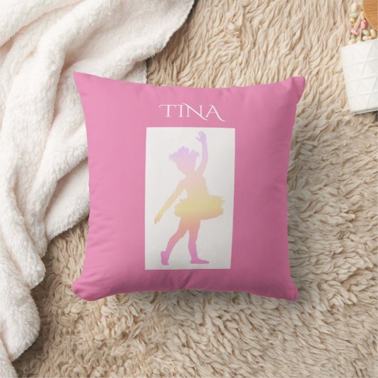 バレリーナの装飾用クッション。 パーソナライズな名前 クッション (ブランケット)