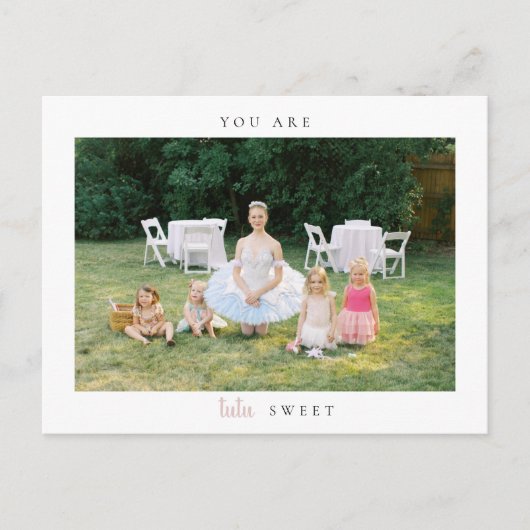 バレリーナの誕生日お礼写真ポストカード ポストカード (正面)