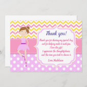 バレリーナの誕生日のサンキューカード サンキューカード (正面/裏面)