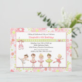 バレリーナの誕生日のパーティの招待状 招待状 (スタンド正面)