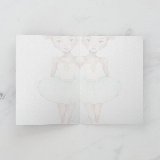 バレリーナの誕生日カード - 幼女イラストカード カード (内部)