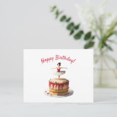 バレリーナの誕生日ケーキ ポストカード (スタンド正面)