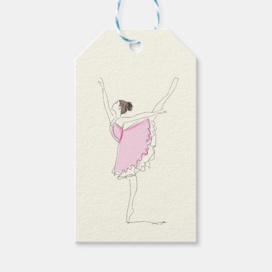 バレリーナの誕生日パーティーのお土産 ギフトタグ (正面)