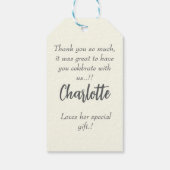 バレリーナの誕生日パーティーのお土産 ギフトタグ (裏面)