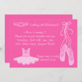 バレリーナの誕生日パーティー招待状 招待状 (正面/裏面)