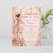 バレリーナの誕生日パーティー 招待状 (スタンド正面)