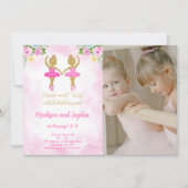 バレリーナの誕生日写真招待状 招待状 (正面)