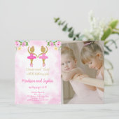 バレリーナの誕生日写真招待状 招待状 (スタンド正面)