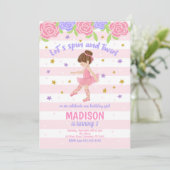 バレリーナの誕生日招待状 - チュチュの招待状 招待状 (スタンド正面)