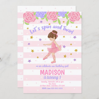 バレリーナの誕生日招待状 - チュチュ招待状 招待状