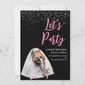 バレリーナの誕生日招待状 バレエダンサーの誕生日 招待状 (正面)