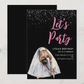 バレリーナの誕生日招待状 バレエダンサーの誕生日 招待状 (正面/裏面)