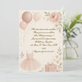 バレリーナの誕生日招待状 招待状 (スタンド正面)