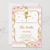 バレリーナの誕生日招待状 招待状 (正面)