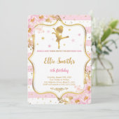 バレリーナの誕生日招待状 招待状 (スタンド正面)