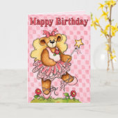 バレリーナの誕生日 カード (黄色い花)