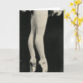 バレリーナの足の挨拶状 カード (黄色い花)