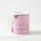 バレリーナの踊りの娘のピンク及び金褐色の女の子のマグ コーヒーマグカップ (正面左)