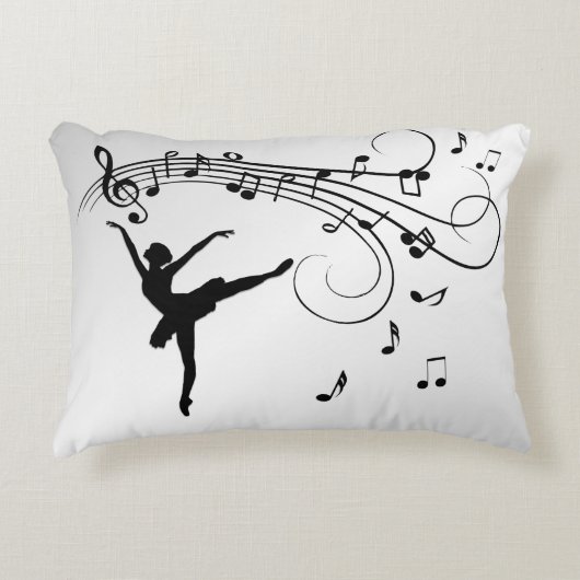 バレリーナの音楽に合わせてのダンス アクセントクッション (正面)