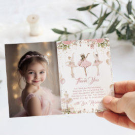 バレリーナの魔法の写真を踊って回る　ありがとう 招待状