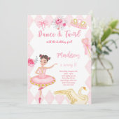 バレリーナの8歳の誕生日パーティー招待状 招待状 (スタンド正面)