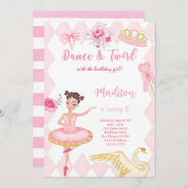 バレリーナの8歳の誕生日パーティー招待状 招待状