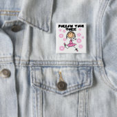 バレリーナはあなたのつま先のTシャツおよびギフトを後を追います 缶バッジ (インサイチュ)