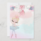 バレリーナは5人の誕生日の招待を回す 招待状 (裏面)