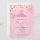 バレリーナをテーマにした誕生日パーティーの招待状 招待状 (正面)