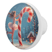 バレリーナアニメガール＆キャンディーケーンのクリスマス セラミックノブ (右)