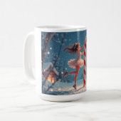 バレリーナアニメガール&キャンディーケーンクリスマス コーヒーマグカップ (正面左)