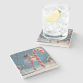 バレリーナアニメガール&キャンディーケーンクリスマス ストーンコースター (横)