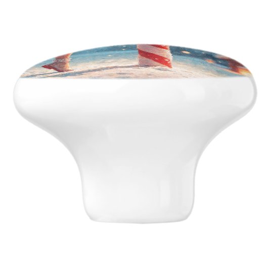 バレリーナアニメガール&キャンディーケーンクリスマス セラミックノブ (側面)