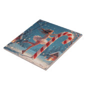 バレリーナアニメガール&キャンディーケーンクリスマス タイル (側面)