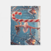 バレリーナアニメガール&キャンディーケーンクリスマス フリースブランケット (正面)