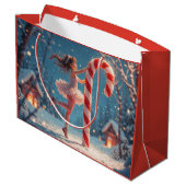 バレリーナアニメガール&キャンディーケーンクリスマス ラージペーパーバッグ (裏面アングル)