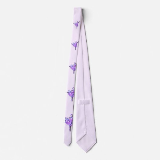 バレリーナアートパープルダンス – バレエダンサースケッチ ネクタイ (裏面)