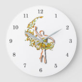 バレリーナアートファイアーバレエ – タンゴダンサーユアカラー ラージ壁時計 (正面)