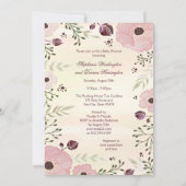 バレリーナウォーターカラーポピー赤ちゃんシャワー 招待状 (裏面)